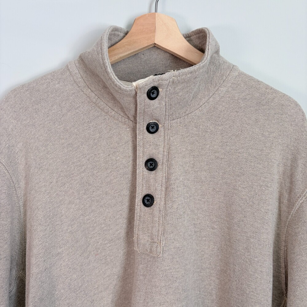 American Eagle Henley Sweater Gorpcore Zip Button Vintage Line 90s Gray Men's XL - Picture 4 of 12